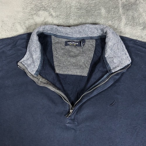 Nautica Navy Quarter Zip Sweatshirt (XL) - Image 3