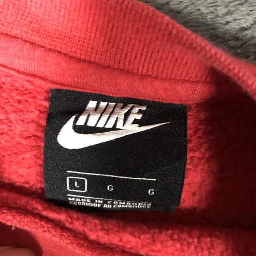 Nike Air Red Spell Out Sweatshirt With White Arm Stripes Size L - Image 5