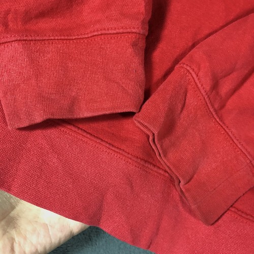 Nike Air Red Spell Out Sweatshirt With White Arm Stripes Size L - Image 6