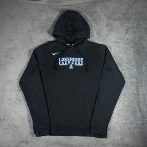 Nike Lakeridge Lacrosse Black Spell Out Hoodie Size M