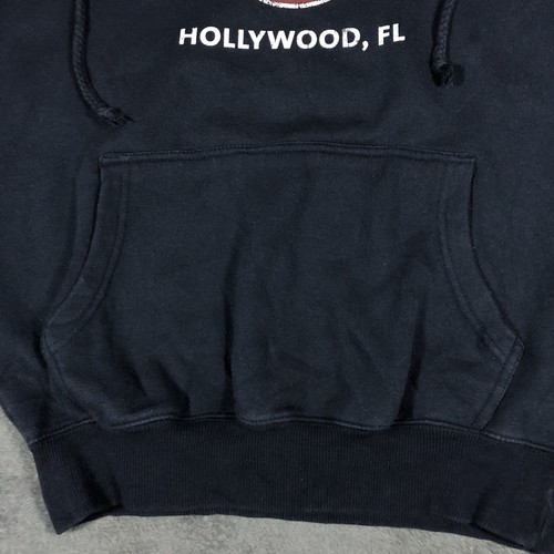 Hard Rock Cafe Hollywood Logo Navy Hoodie Size M - Image 4