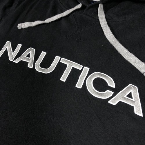 Nautica Vintage black pullover Spell Out hoodie Size L - Image 2