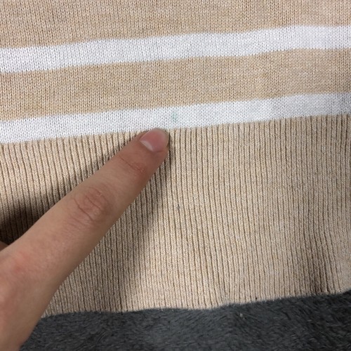 Tommy Hilfiger Beige Striped Cotton Jumper (L) - Image 4