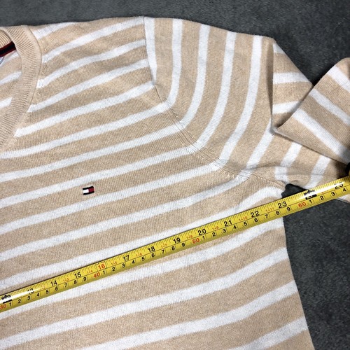 Tommy Hilfiger Beige Striped Cotton Jumper (L) - Image 6