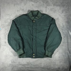 Vintage GANT Chunky Bomber Jacket Dark Green Full Zip Mens XL