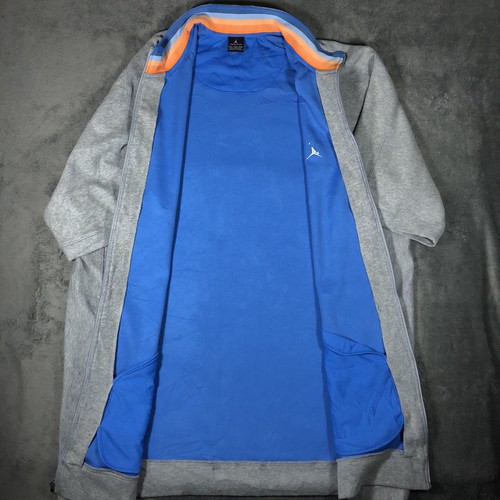 Vintage 90s Air Jordan Grey Jumpman Short sleeve woven long zip up jacket 3XL - Image 2