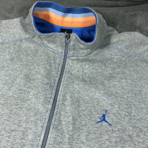 Vintage 90s Air Jordan Grey Jumpman Short sleeve woven long zip up jacket 3XL - Image 3