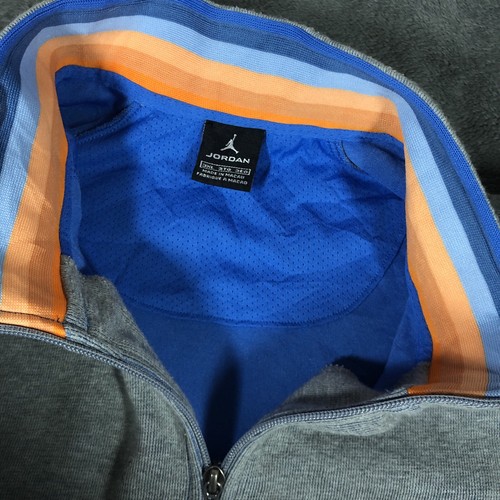 Vintage 90s Air Jordan Grey Jumpman Short sleeve woven long zip up jacket 3XL - Image 6