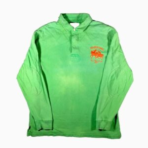 Vintage Polo Ralph Lauren big logo green long sleeve polo rugby top 2XL