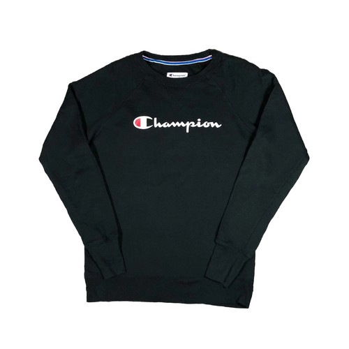 Champion black long sleeve top spell out sweatshirt M