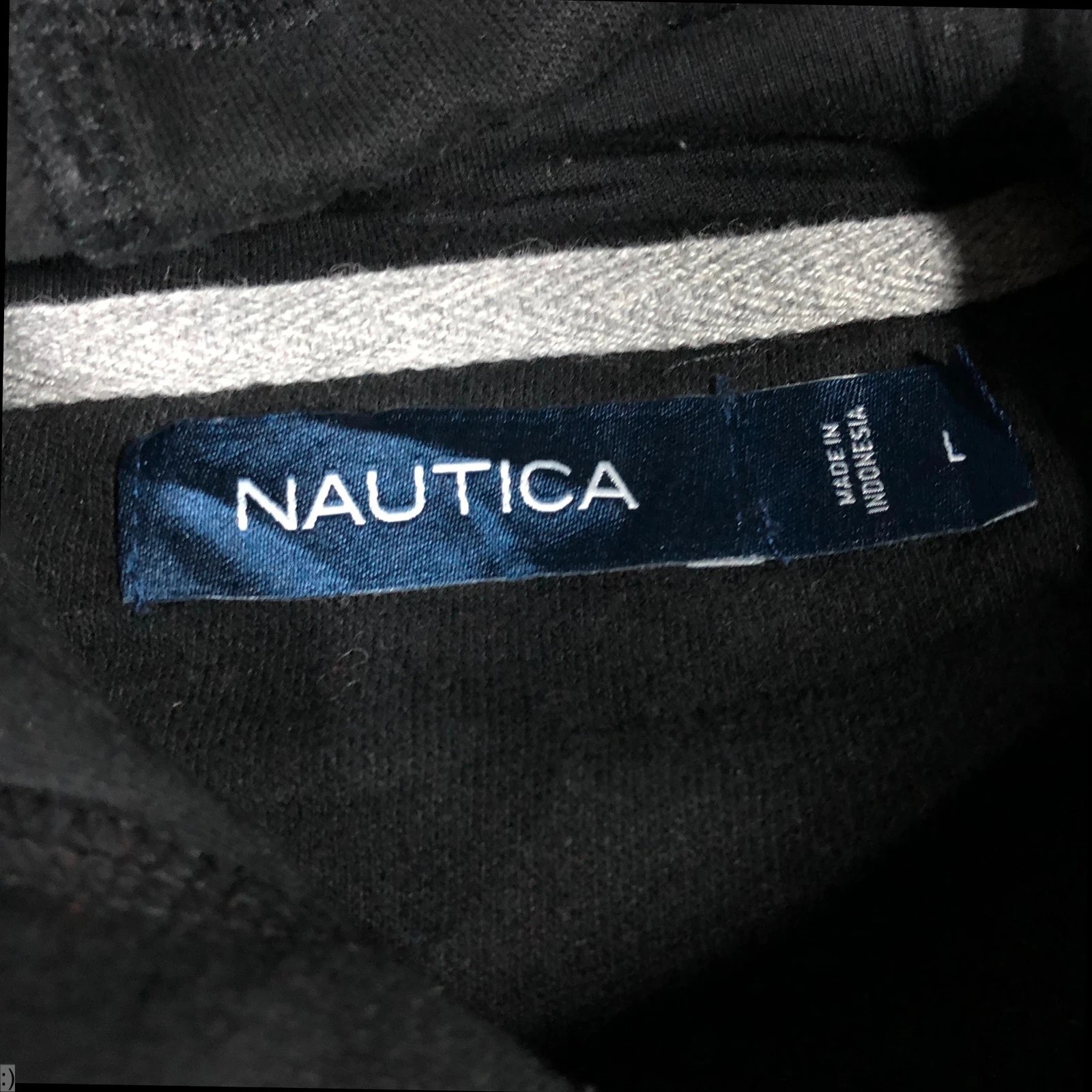 Vintage Nautica black spell out pullover hoodie L - Image 6