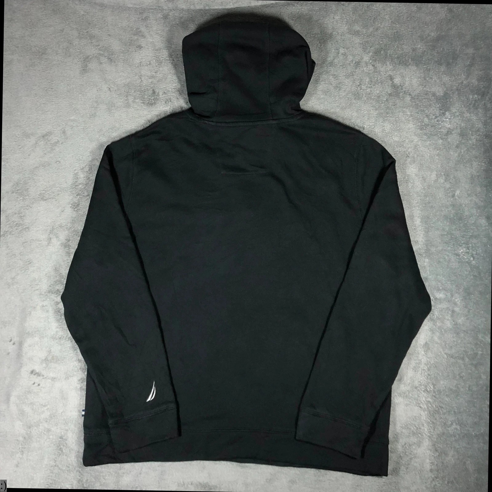 Vintage Nautica black spell out pullover hoodie L - Image 7