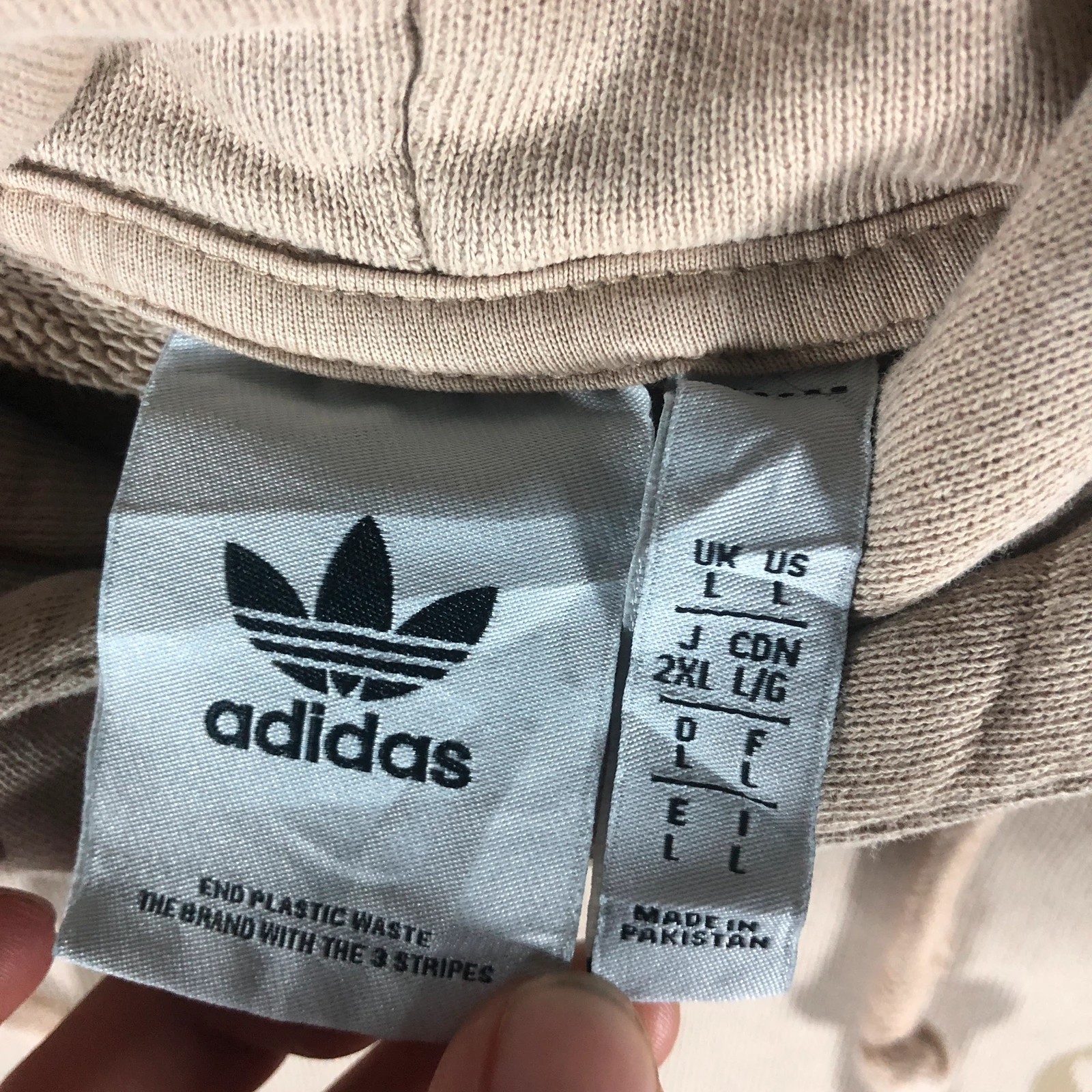Adidas Ozworld tan spell out hoodie sweatshirt L - Image 4
