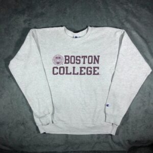 Champion Boston College light grey spell out crewneck sweatshirt M