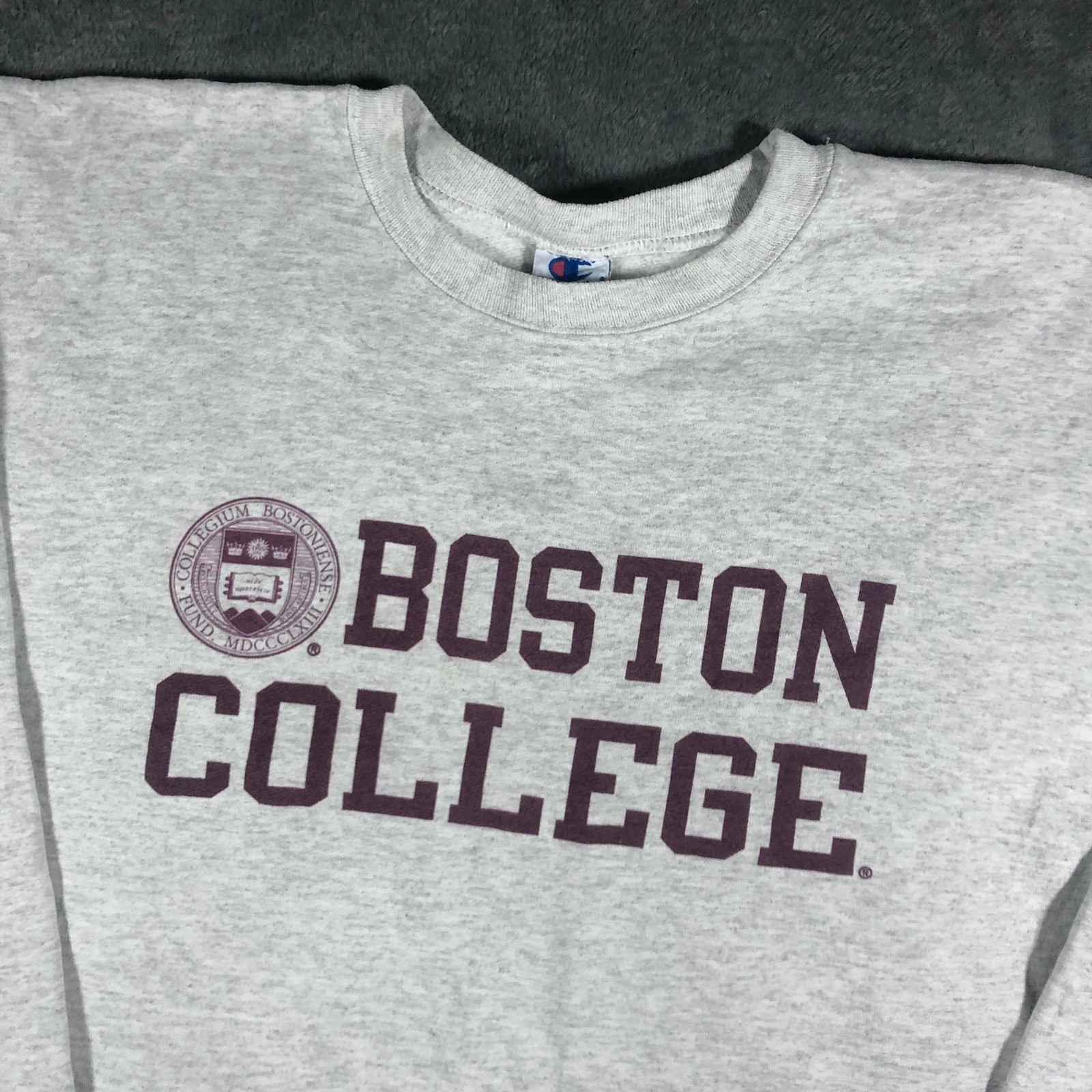 Champion Boston College light grey spell out crewneck sweatshirt M - Image 2