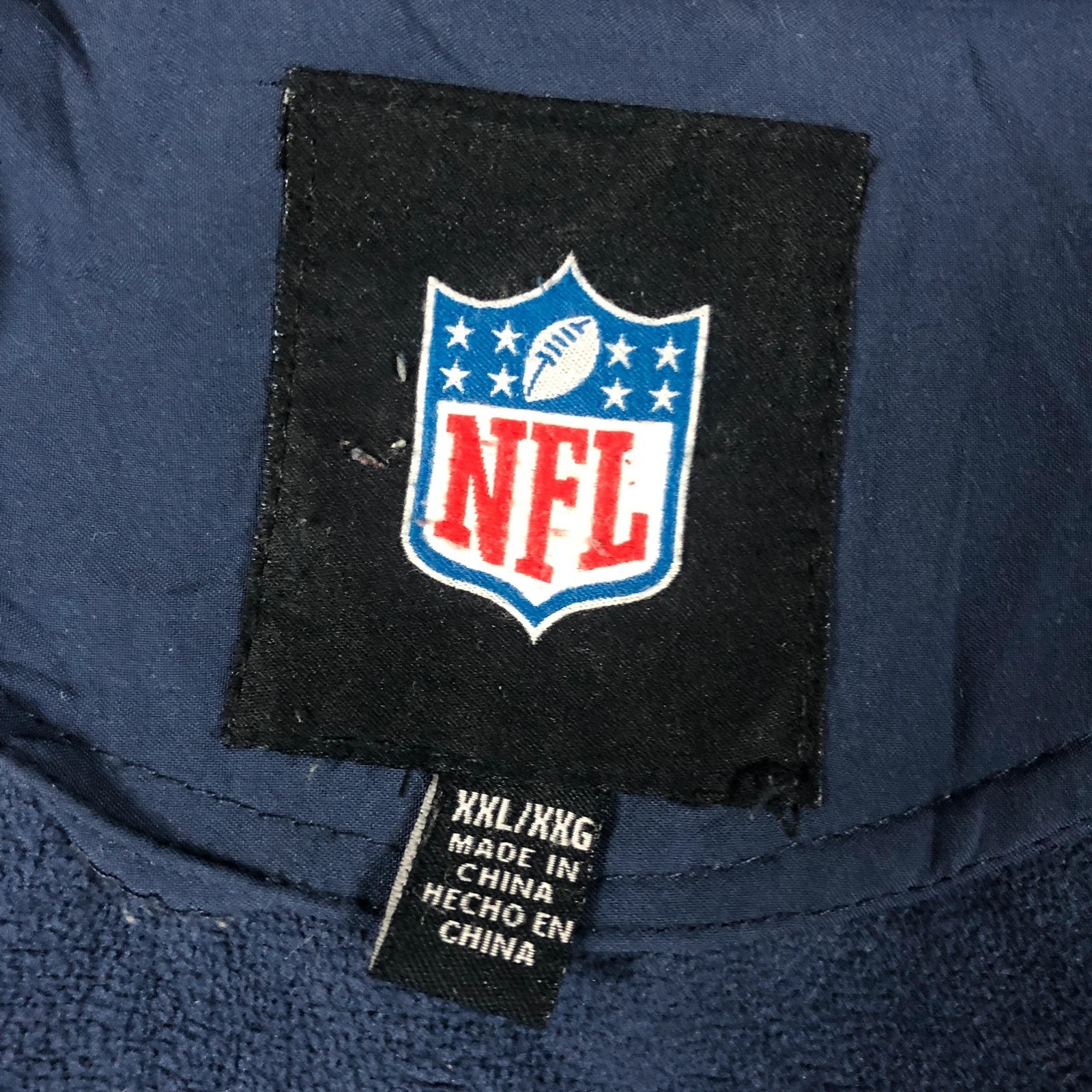 Vintage NFL New England Patriots Navy Softshell Spell Out Jacket XXL - Image 5