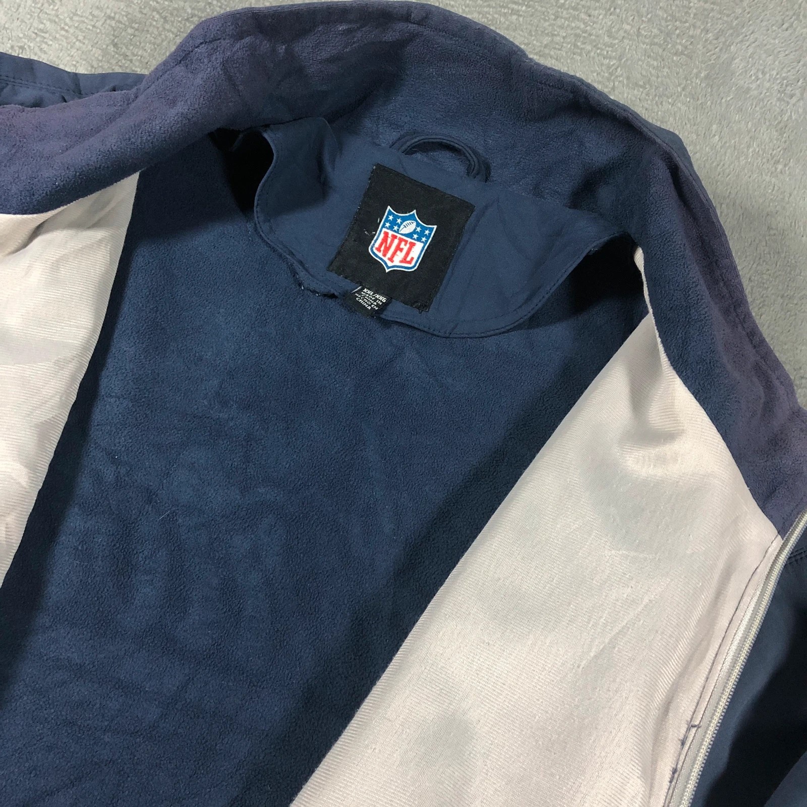 Vintage NFL New England Patriots Navy Softshell Spell Out Jacket XXL - Image 6