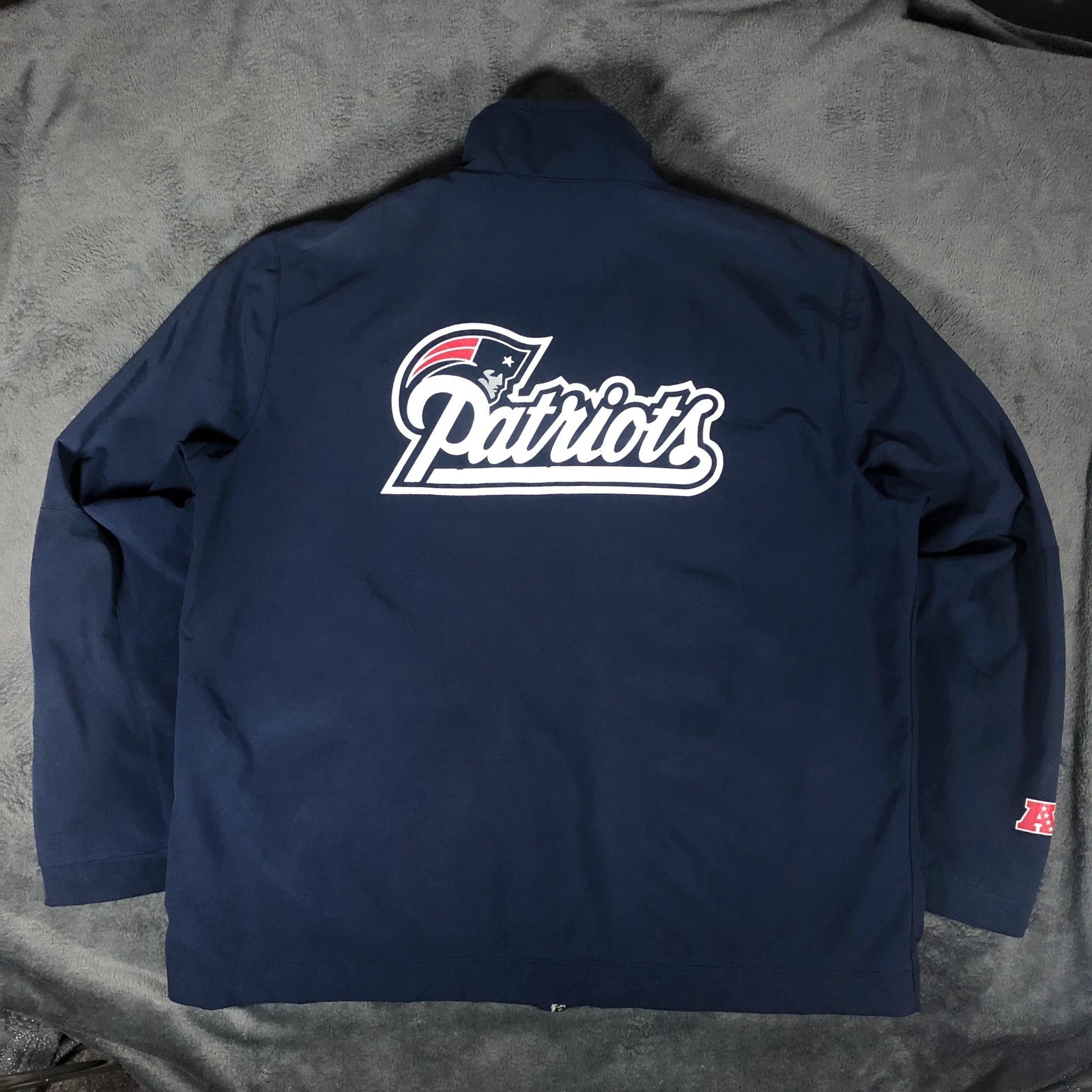 Vintage NFL New England Patriots Navy Softshell Spell Out Jacket XXL - Image 7