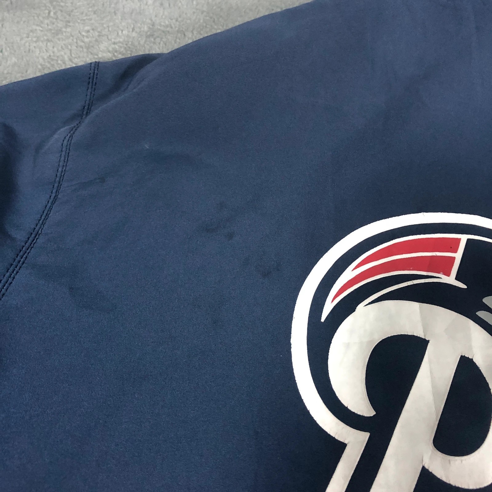 Vintage NFL New England Patriots Navy Softshell Spell Out Jacket XXL - Image 9