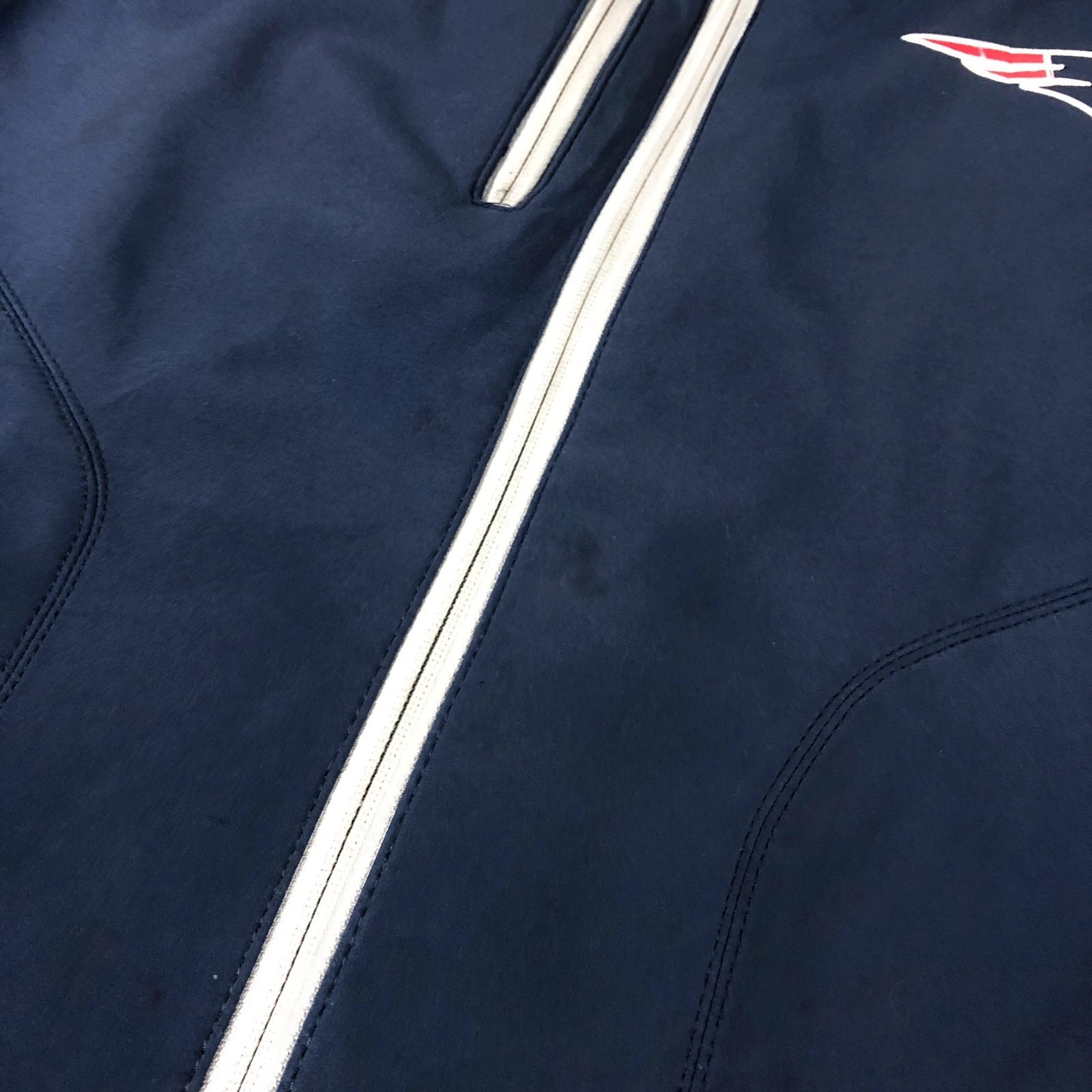 Vintage NFL New England Patriots Navy Softshell Spell Out Jacket XXL - Image 11