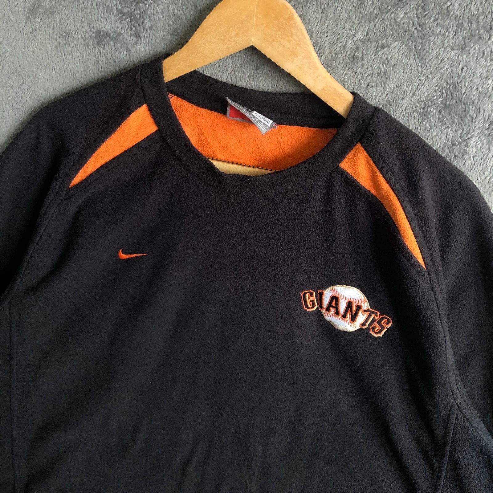 Vintage Nike San Francisco Giants NBL Black Orange Long Sleeve Fleece XL - Image 2