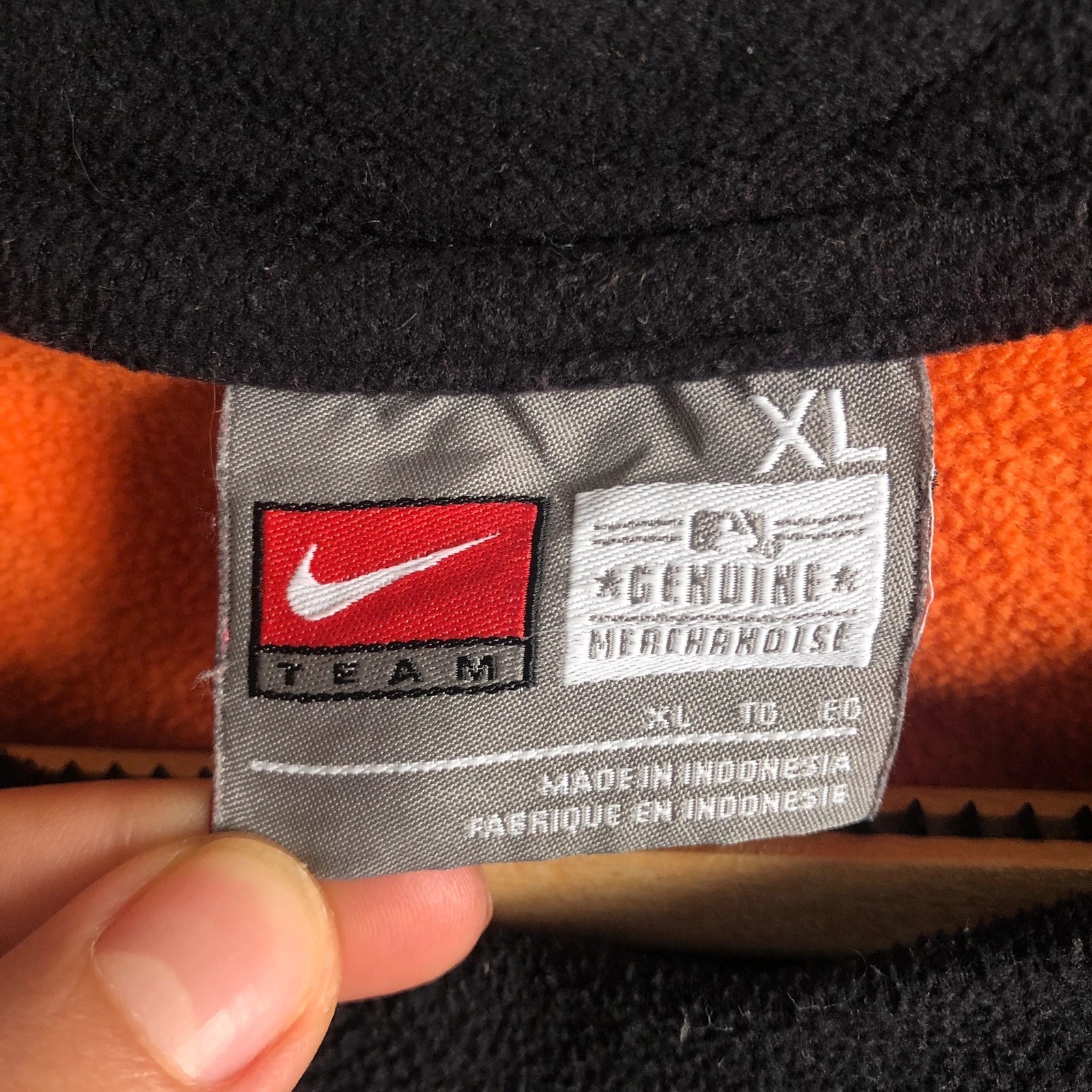 Vintage Nike San Francisco Giants NBL Black Orange Long Sleeve Fleece XL - Image 5