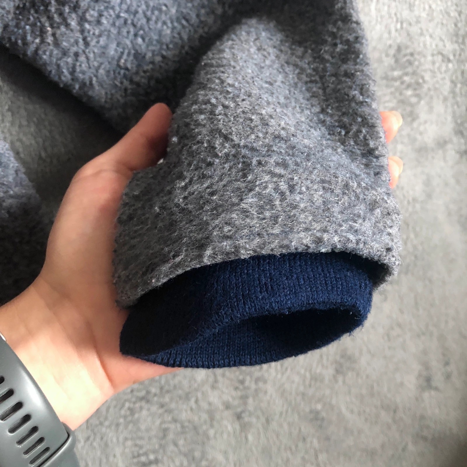 L.L Bean Vintage 90s Grey Deep Pile Sherpa Full Zip Jacket S - Image 7