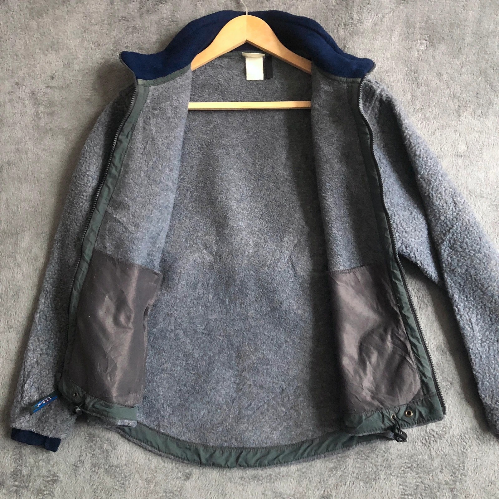 L.L Bean Vintage 90s Grey Deep Pile Sherpa Full Zip Jacket S - Image 9