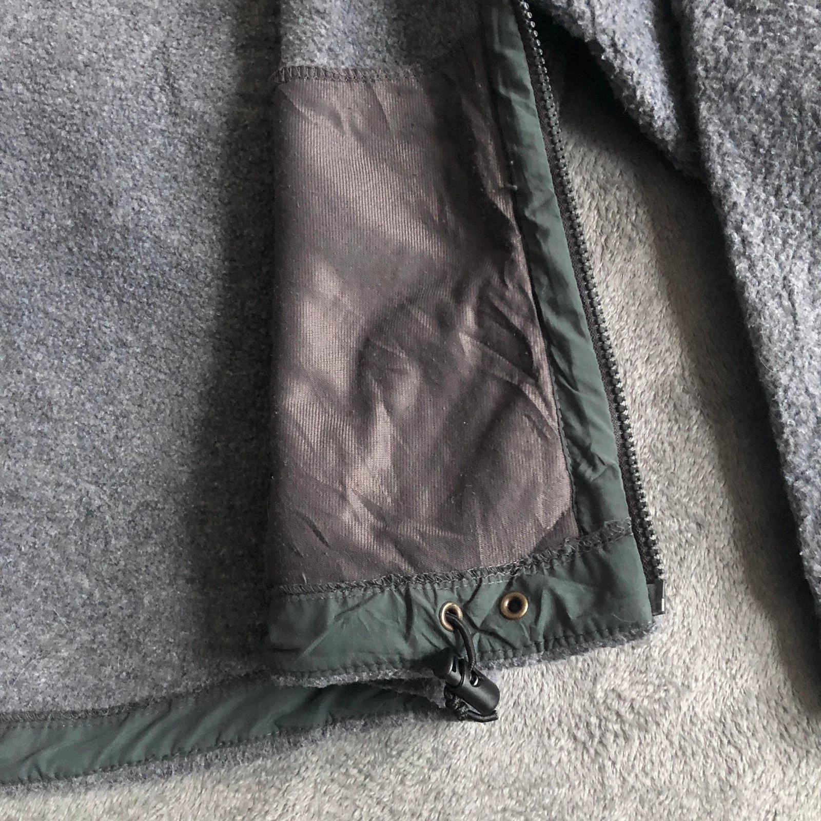 L.L Bean Vintage 90s Grey Deep Pile Sherpa Full Zip Jacket S - Image 10