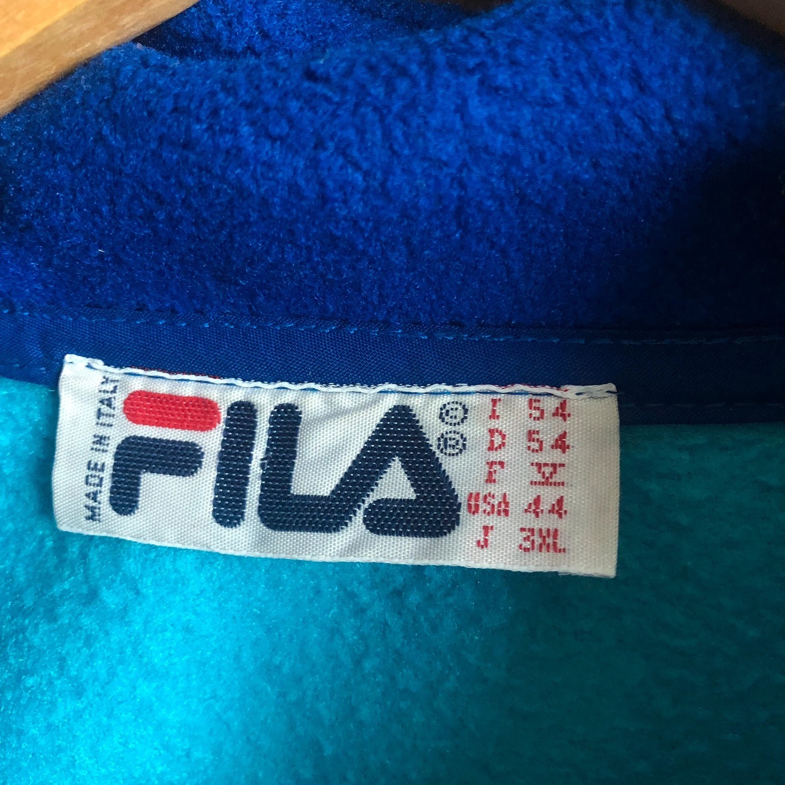 Rare Vintage 90s Fila “Magic Line” blue quarter 1/4 zip spell out fleece 2XL - Image 3