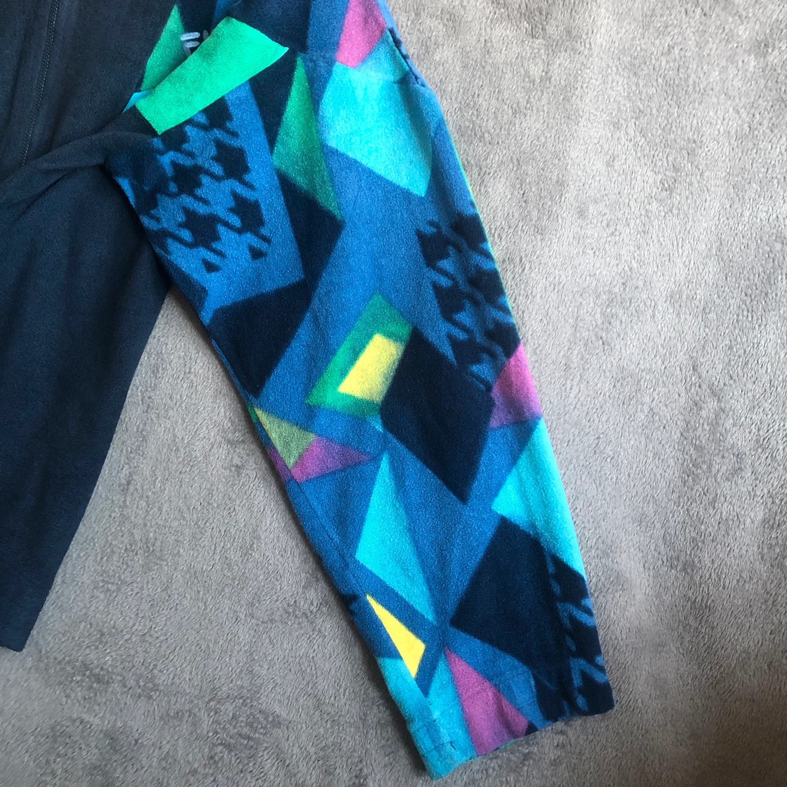 Rare Vintage 90s Fila navy funky full zip fleece jacket 2XL - Image 6