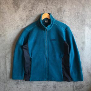Jack Wolfskin Aqua Blue Full Zip Fleece Jacket with Thick Fleece Lining S