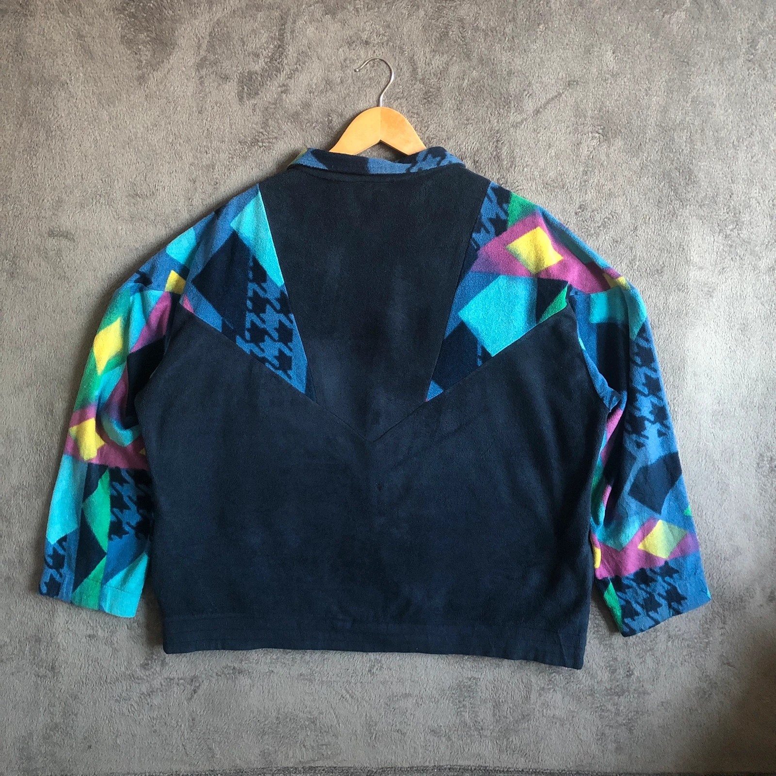 Rare Vintage 90s Fila navy funky full zip fleece jacket 2XL - Image 8