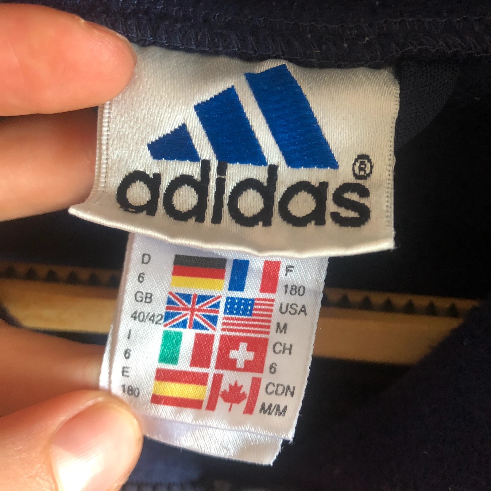 Rare Vintage 90s Adidas Spanish Football navy red quarter 1/4 zip fleece M - Image 5