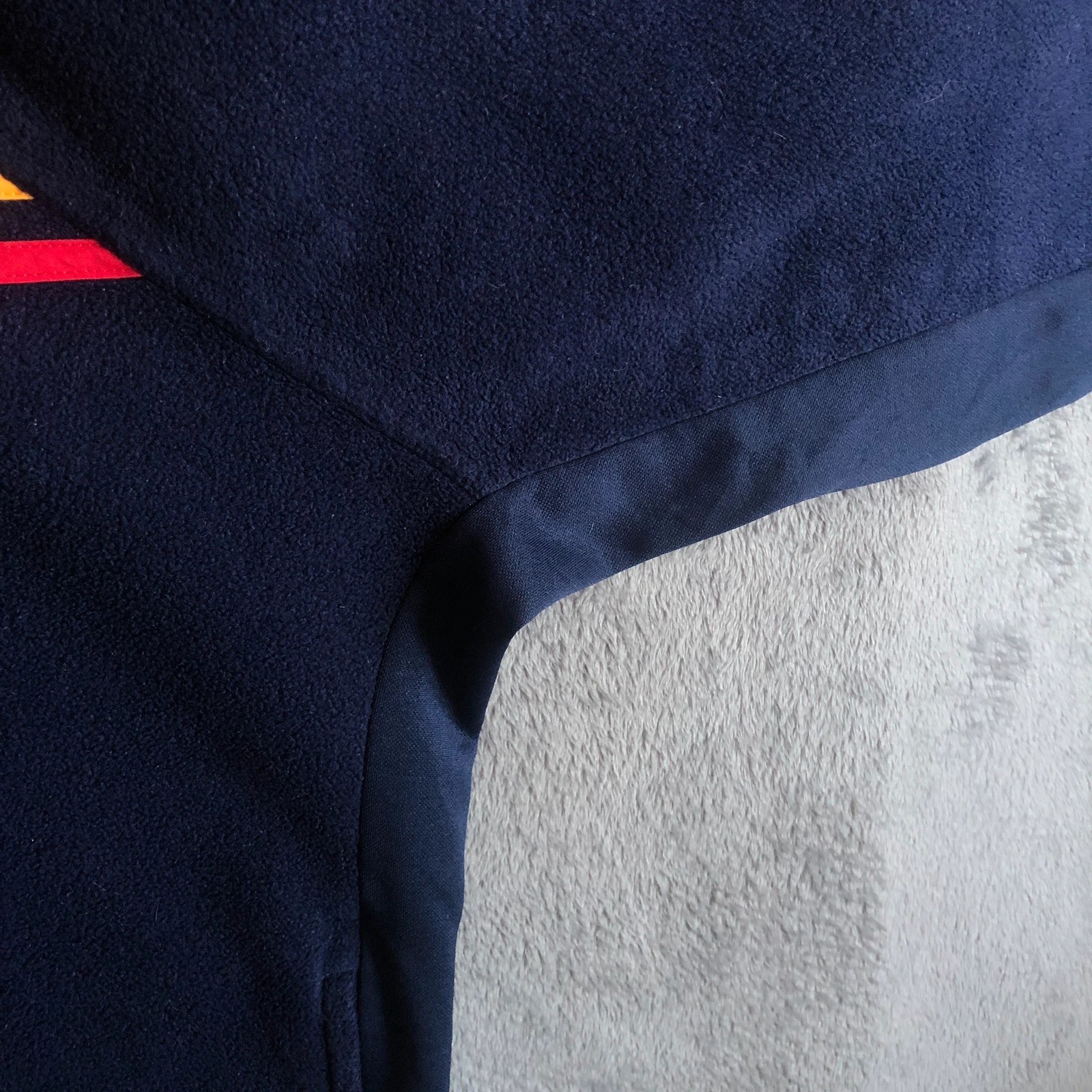 Rare Vintage 90s Adidas Spanish Football navy red quarter 1/4 zip fleece M - Image 7