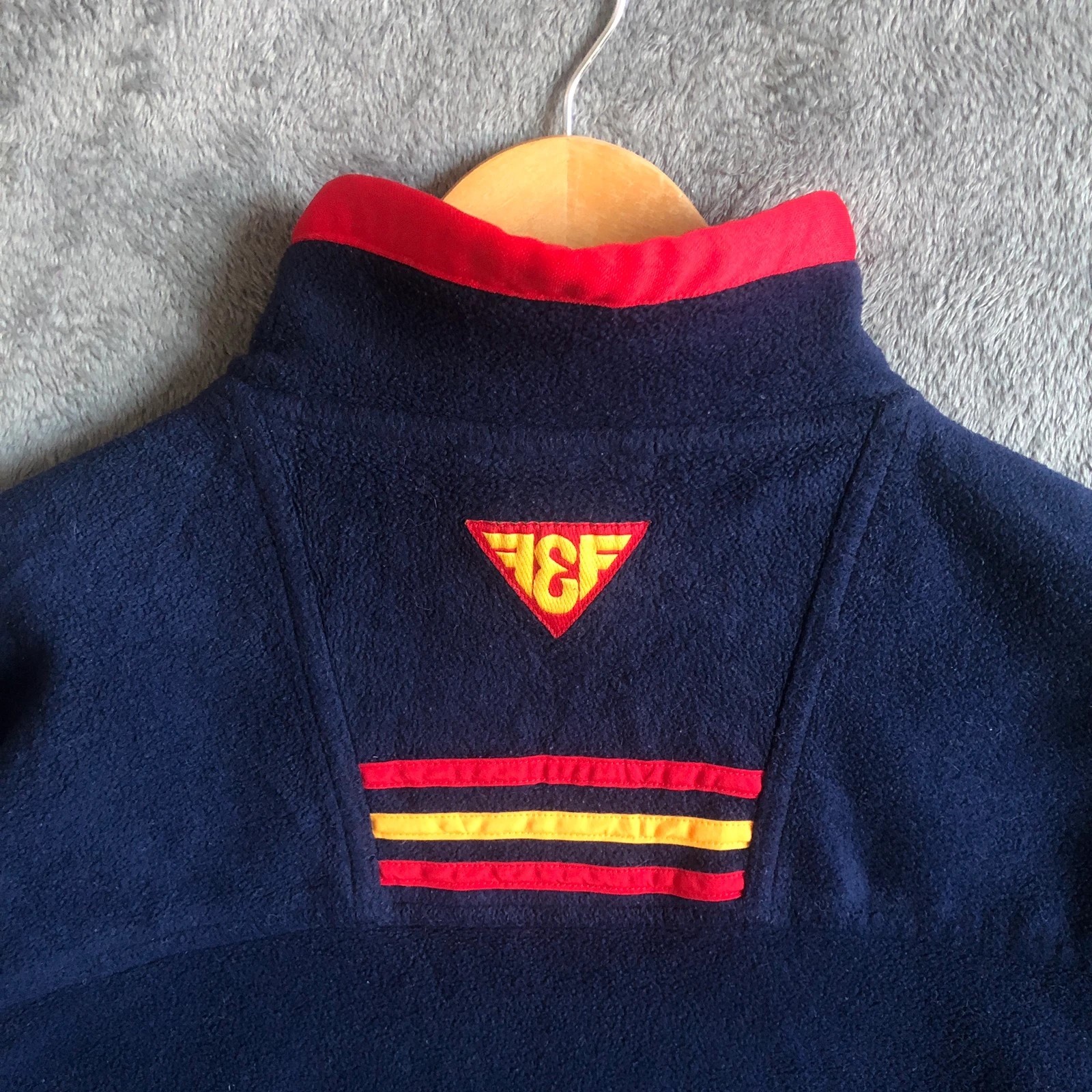 Rare Vintage 90s Adidas Spanish Football navy red quarter 1/4 zip fleece M - Image 11