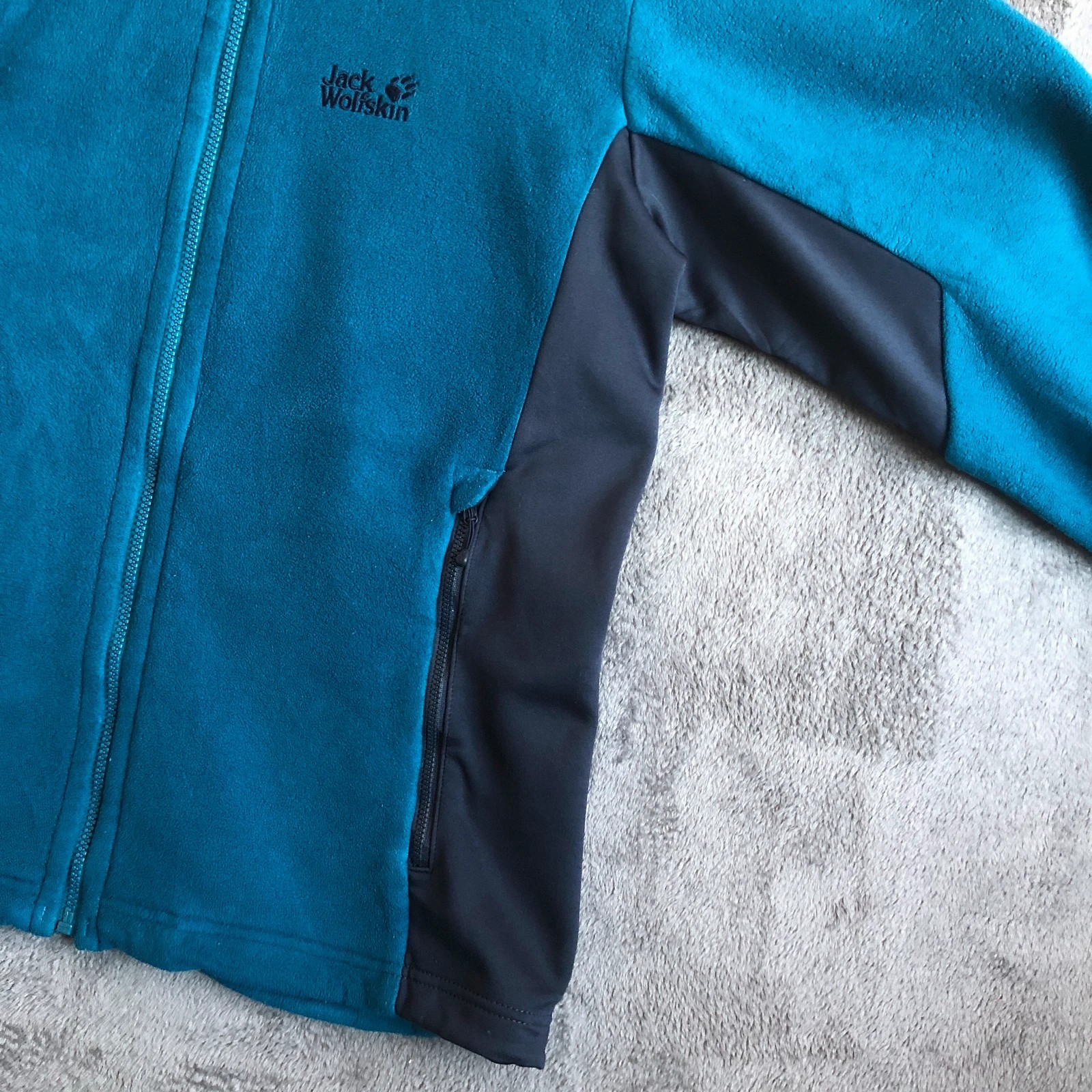 Jack Wolfskin Aqua Blue Full Zip Fleece Jacket with Thick Fleece Lining S - Image 6