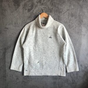 Rare Vintage 90s Adidas light grey speckled women’s turtleneck fleece UK 10