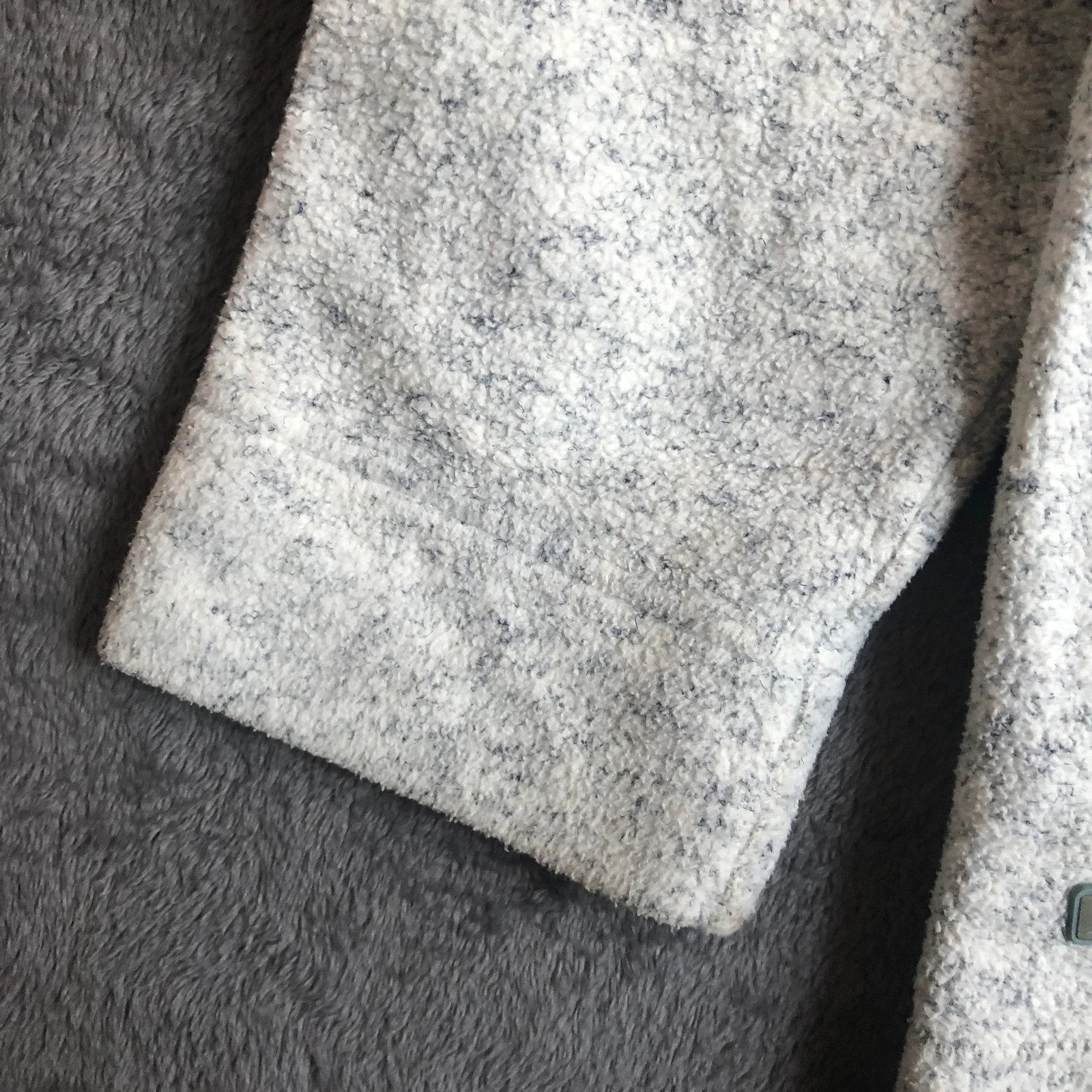 Rare Vintage 90s Adidas light grey speckled women’s turtleneck fleece UK 10 - Image 6