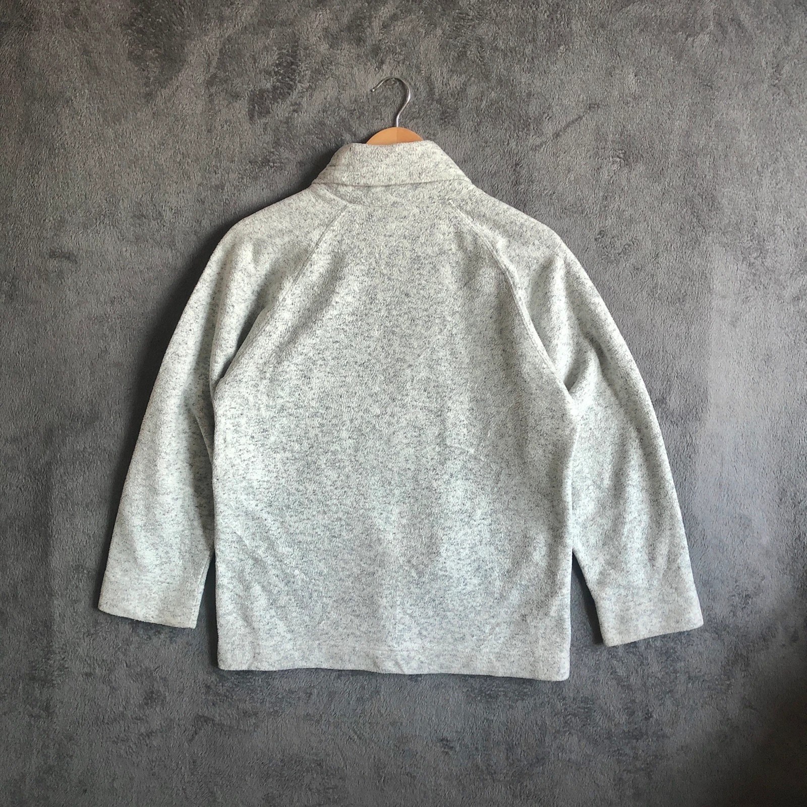 Rare Vintage 90s Adidas light grey speckled women’s turtleneck fleece UK 10 - Image 7