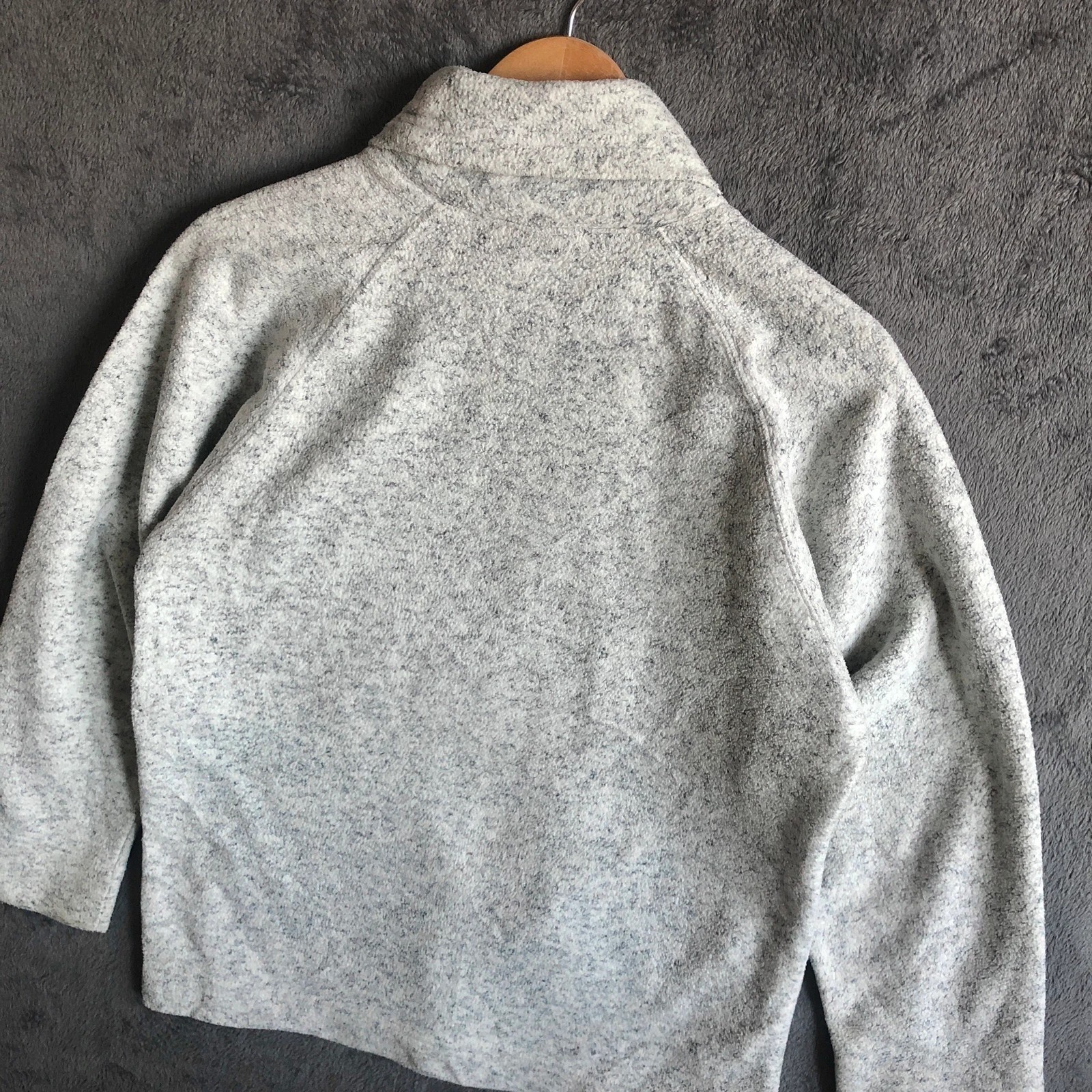 Rare Vintage 90s Adidas light grey speckled women’s turtleneck fleece UK 10 - Image 8