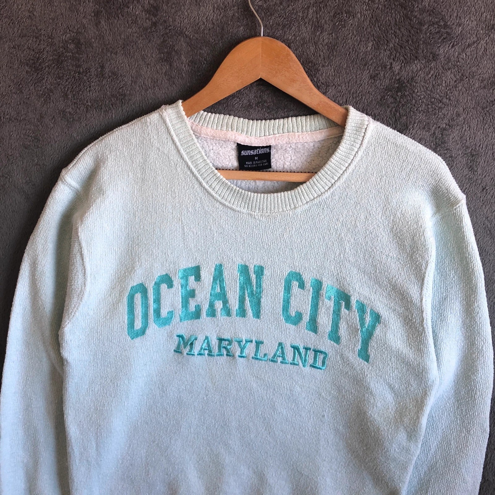 Ocean City Maryland light blue soft spell out sweatshirt M - Image 2