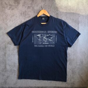 Vintage 90s navy “We Power the World” single stitch graphic tee XXL
