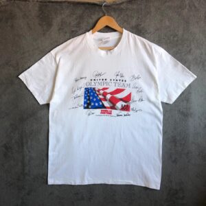 Hanes Heavyweight Vintage 90s single stitch US 96’ Olympic team flag tee