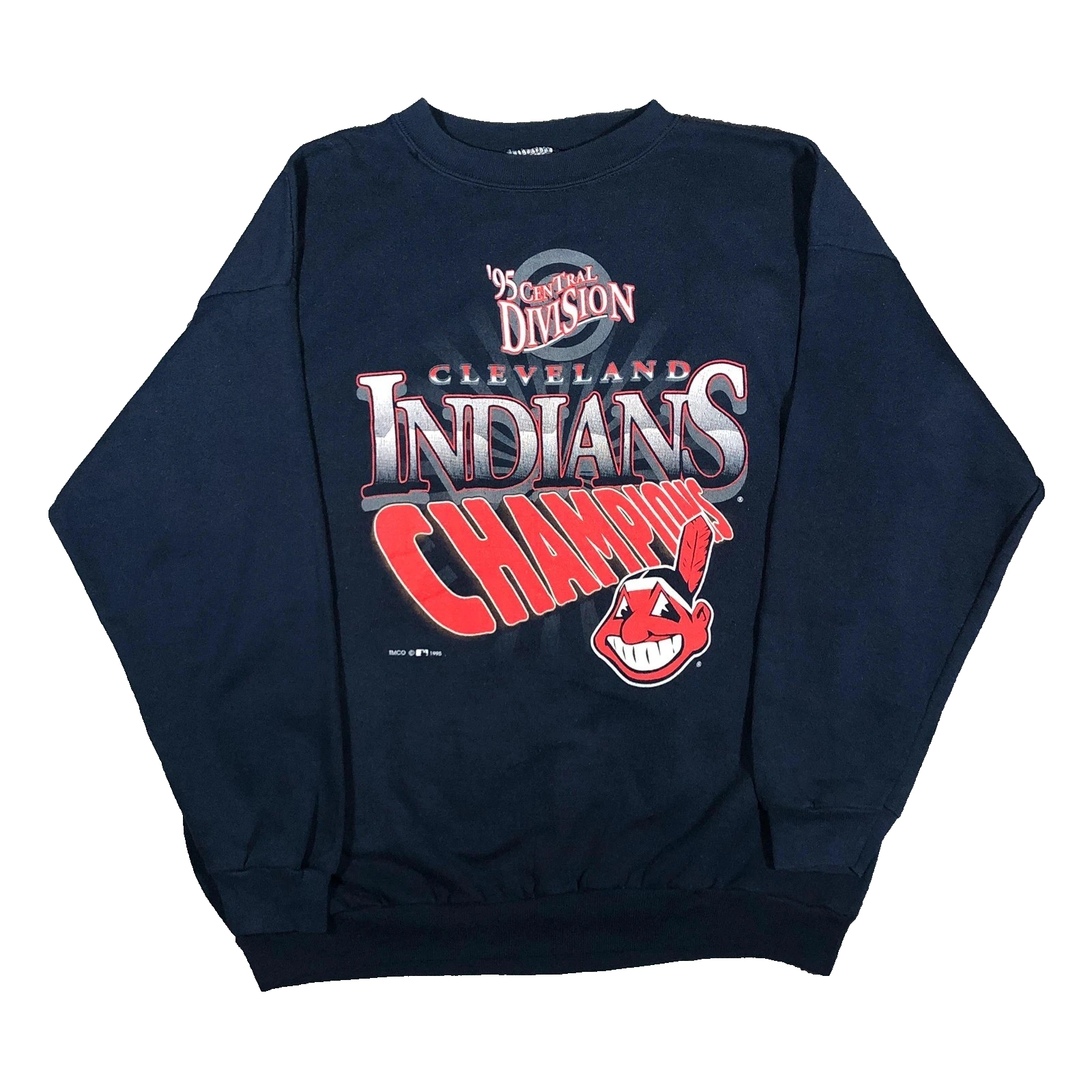 Cleveland Indians 1995 Champions navy Crewneck sweatshirt L