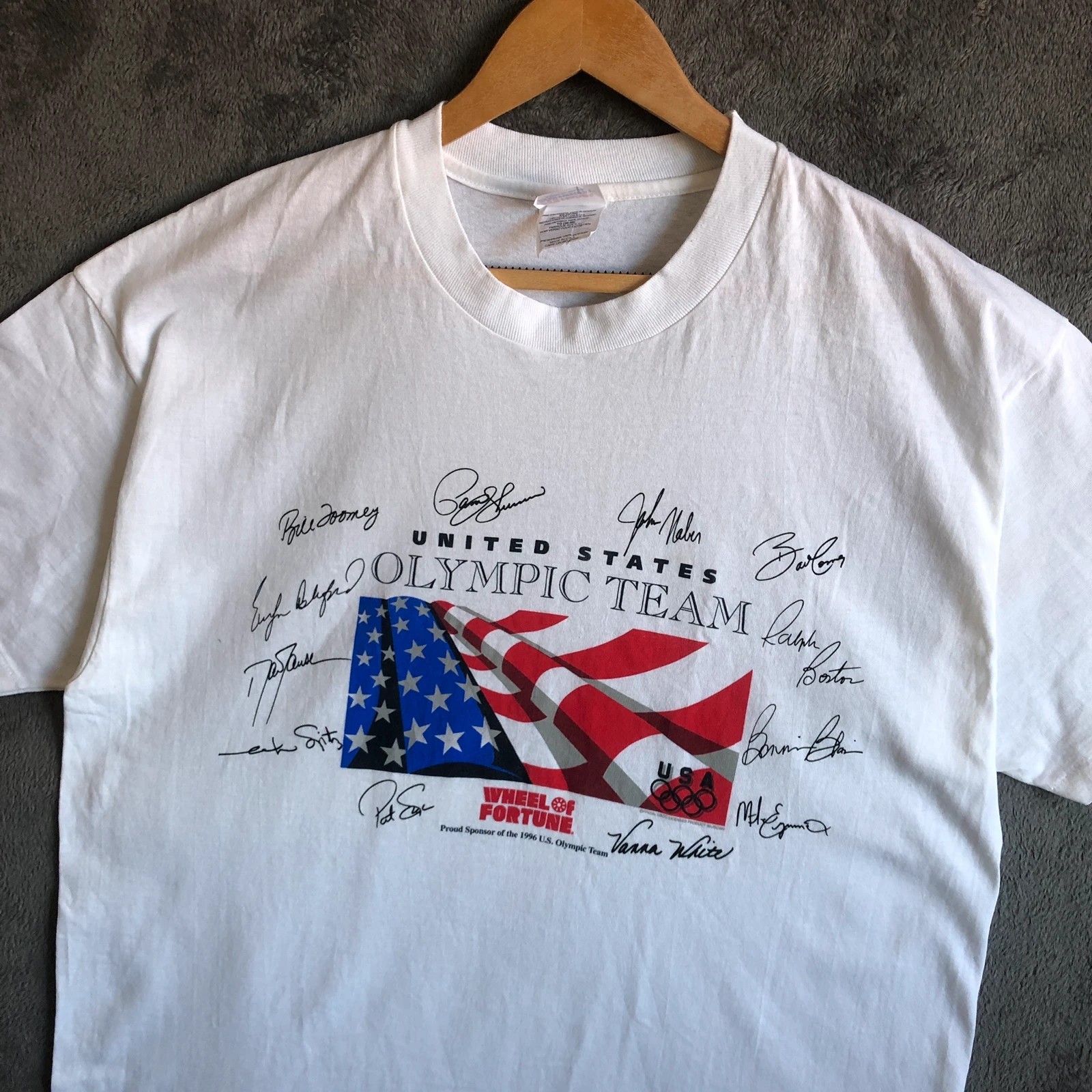 Hanes Heavyweight Vintage 90s single stitch US 96’ Olympic team flag tee - Image 2