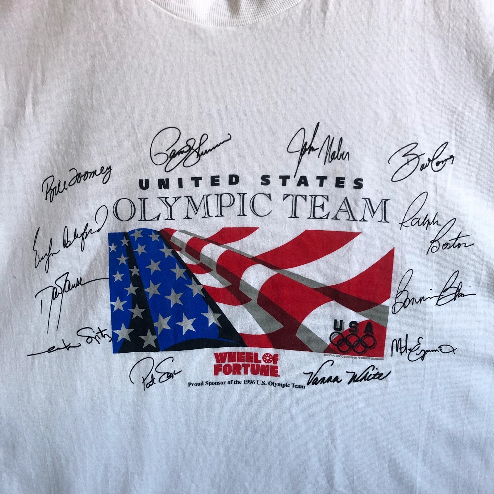 Hanes Heavyweight Vintage 90s single stitch US 96’ Olympic team flag tee - Image 3