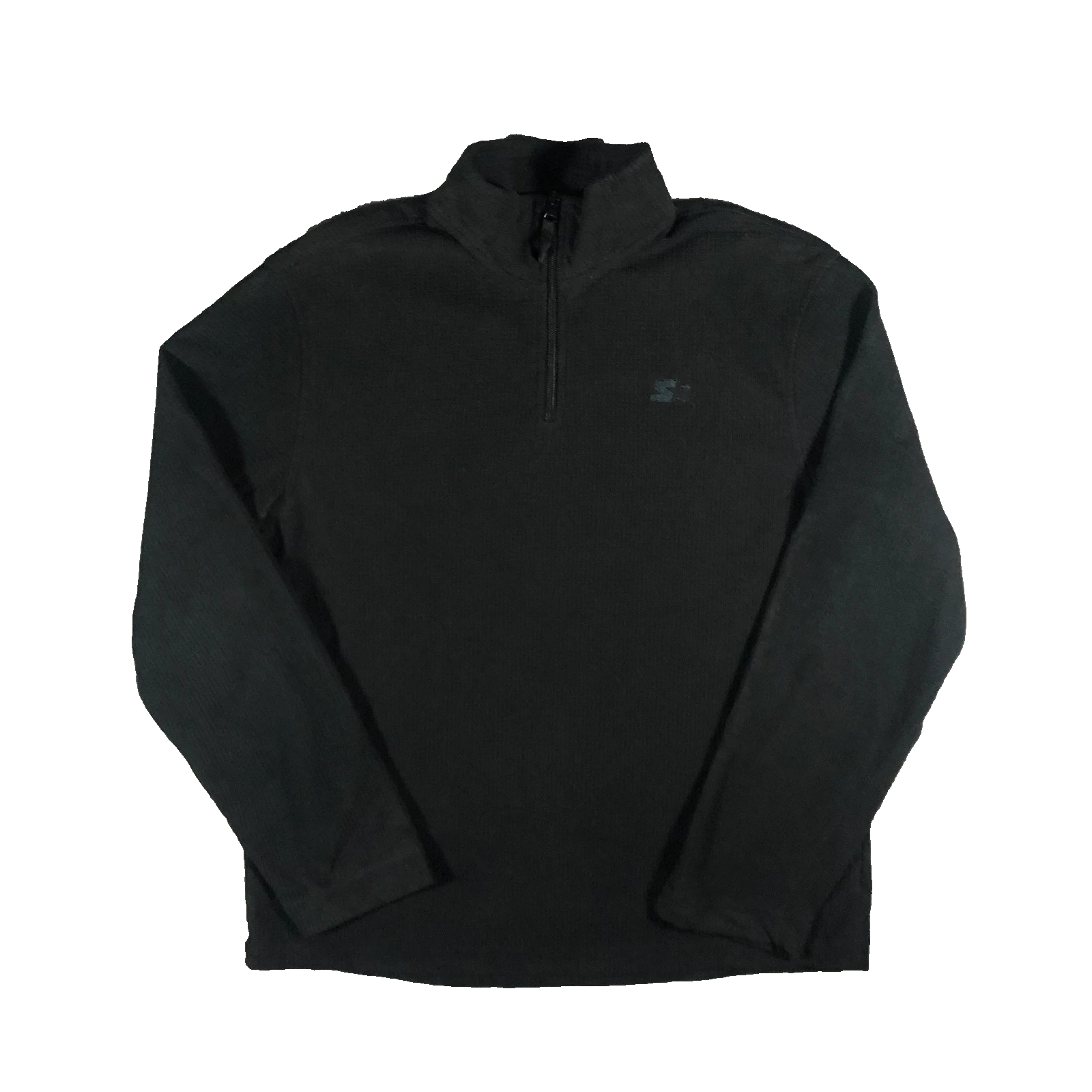 Vintage Starter 1/4 Quarter Zip Ribbed Fleece Sweatshirt Black M
