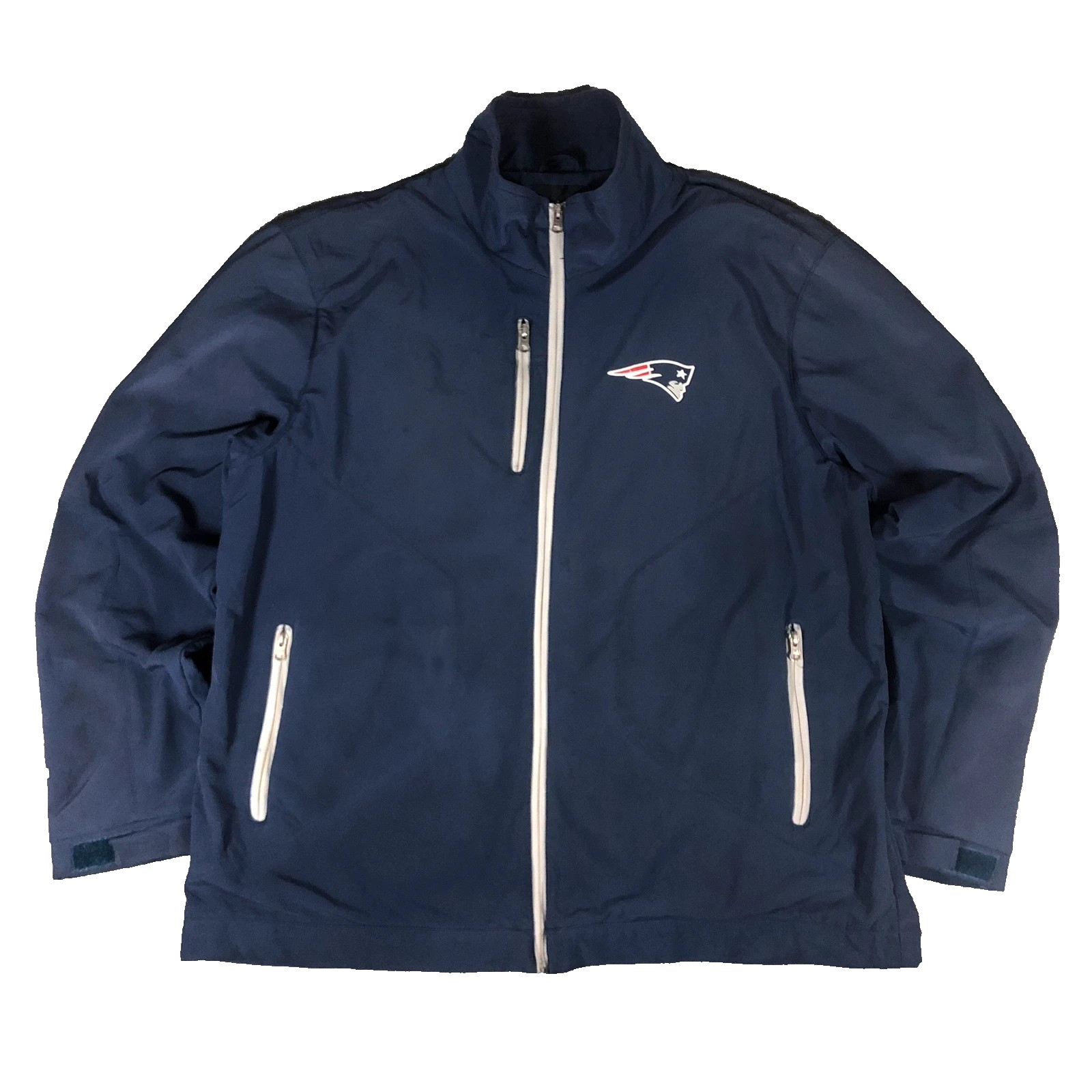 Vintage NFL New England Patriots Navy Softshell Spell Out Jacket XXL