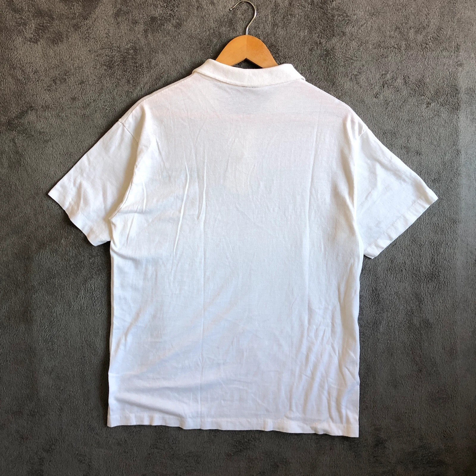 Vintage 90s white single stitch polo Rolling Rock tee L - Image 7
